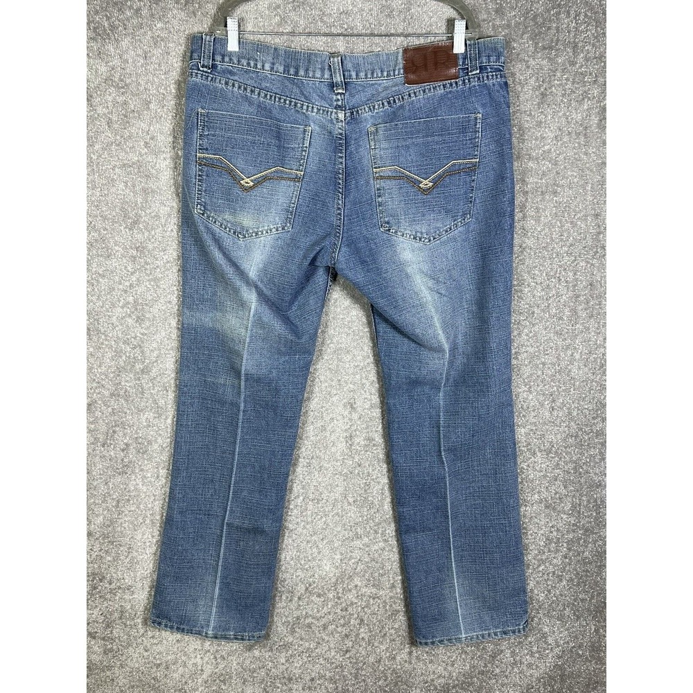 River Rock Jeans Mens Size 40x32 Blue Denim Straight Leg 5-Pocket Cotton/Poly - Picture 2 of 13